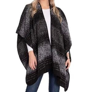 Woolrich Women's  Blanket Wrap Western Cowgirl Cozy Poncho Sweater One Size